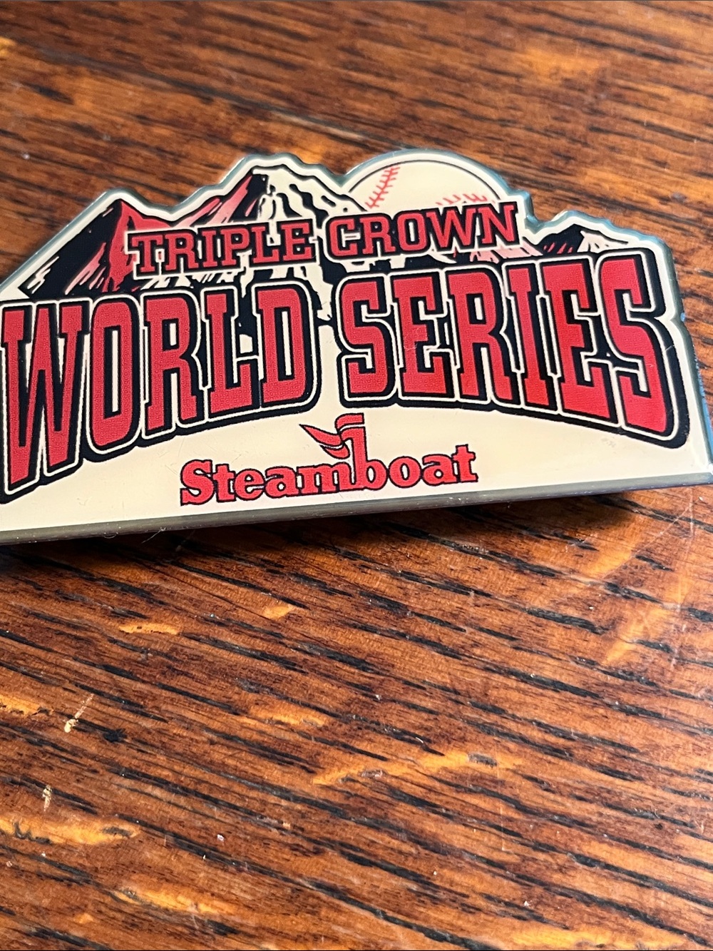 Triple Crown World Series Steamboat Enamel Pin - Red and Cream
